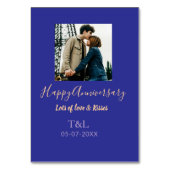 Moderne boho vrolijk jubileum toevoegen naam blauw kaart (Achterkant)