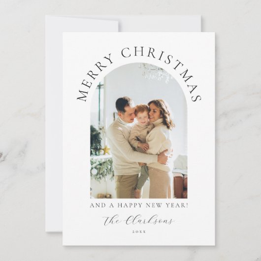 Moderne Boho Vrolijk Kerstfeest & Gelukkig Nieuwja Kaart (Voorkant)