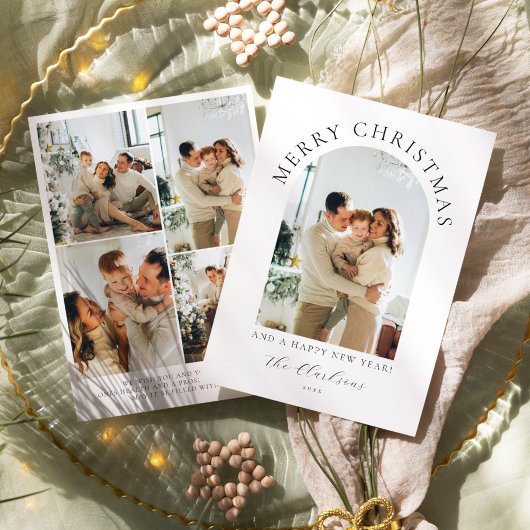 Moderne Boho Vrolijk Kerstfeest & Gelukkig Nieuwja Kaart