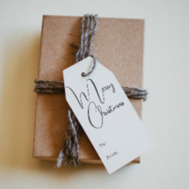 Moderne Boho Vrolijk Kerstfeest Naar en Van Cadeaulabel