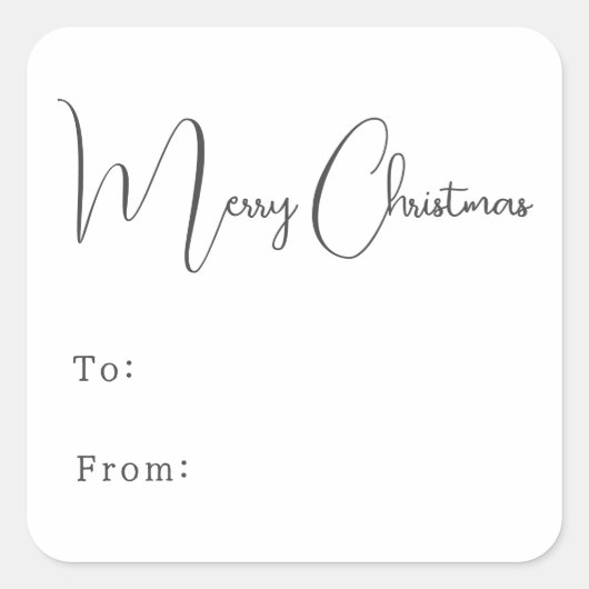 Moderne Boho Vrolijk Kerstfeest tot Van Vierkante Sticker (Voorkant)