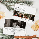 Moderne Boho Vrolijk Kerstfeest Vijf Foto Feestdagenkaart<br><div class="desc">Vier het vakantieseizoen met deze moderne boho Merry Christmas vijf foto vakantie kaart. Het unieke en bewerkbare script geeft het ontwerp een chique maar toch elegante touch. Het eenvoudige zwart-witte ontwerp belichaamt een klassieke en grillige sfeer, perfect voor het winterseizoen. Het minimale bohemian feestelijke designlettertype voegt creativiteit en charme toe,...</div>