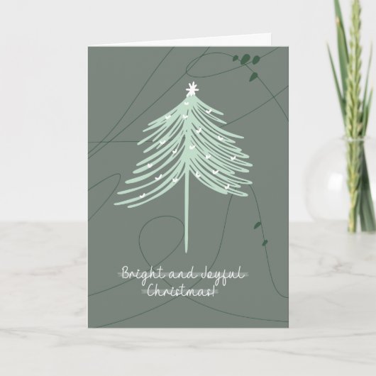 Moderne Boho Vrolijke Kerst / Nieuwjaarskaart Bedankkaart (Voorkant)