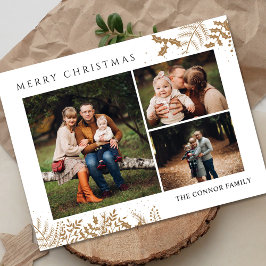 Moderne Boho Vrolijke Kerstmis Fotocollage Briefkaart