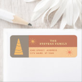 Moderne boho vrolijke kleurenblok vakantie etiket (Insitu)