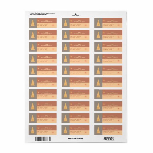 Moderne boho vrolijke kleurenblok vakantie etiket (Full Sheet)