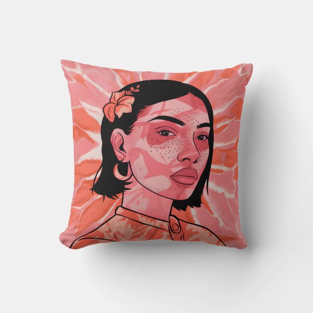 Moderne boho vrouwelijke minimalistische kunst iPh Kussen (Voorkant)