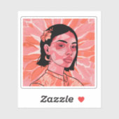 Moderne boho vrouwelijke minimalistische kunst iPh Sticker (Vel)