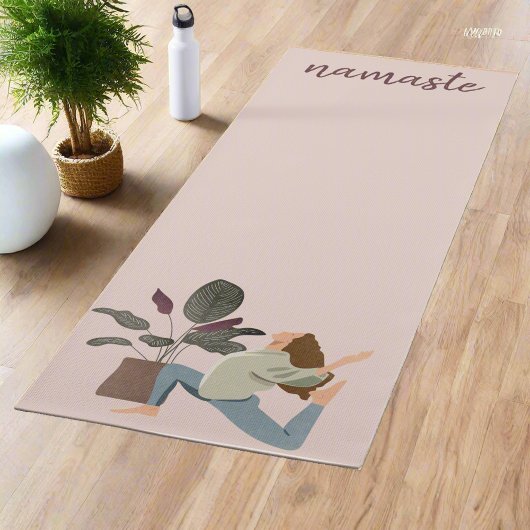 Moderne Boho Vrouwen Bewegingen Namaste Yogi Plant Yogamat