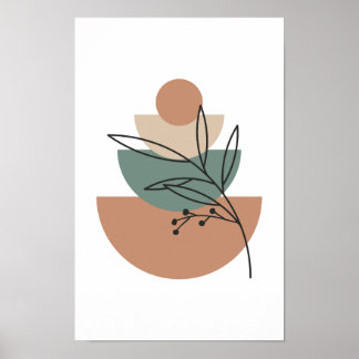Moderne Boho Wall Art uit het midden van de eeuw. Poster