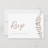 Moderne Boho Watercolor Bladeren QR Code Huwelijks Bedankkaart (Voorkant)