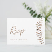 Moderne Boho Watercolor Bladeren QR Code Huwelijks Bedankkaart (Staand voorkant)
