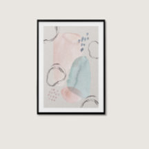 Moderne Boho Waterverf Abstracte esthetische kunst