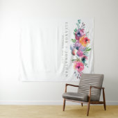 Moderne Boho Waterverf Bloem Fotocabine Achtergron Wandkleed (In Situ (horizontaal))