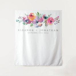 Moderne Boho Waterverf Bloem Fotohokje Achtergrond Wandkleed