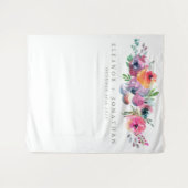 Moderne Boho Waterverf Bloem Fotohouding Achtergro Wandkleed (Voorkant (horizontaal))