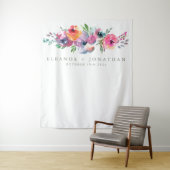 Moderne Boho Waterverf Bloem Fotohouding Achtergro Wandkleed (In situ)