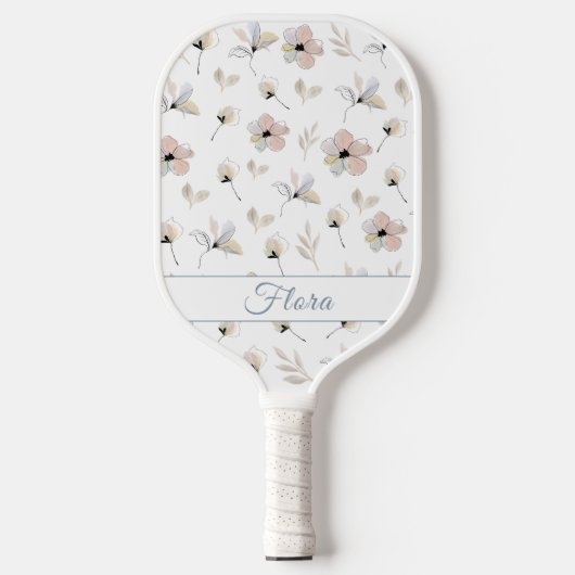 Moderne Boho Waterverf Bloemen Pickleball Paddles (Voorkant)