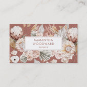 Moderne Boho Waterverf Bloemenontwerper Visitekaartje (Voorkant)
