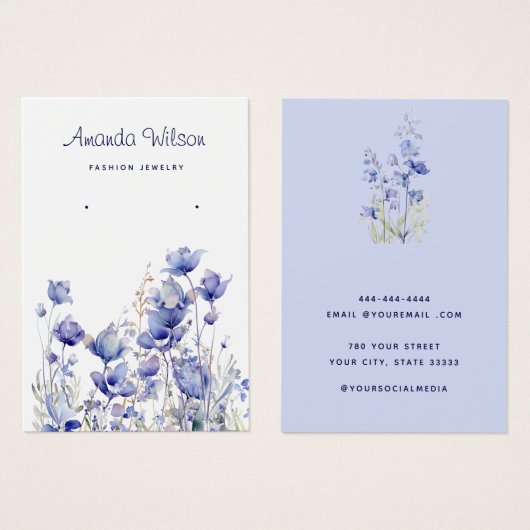 Moderne Boho waterverf bloemenoorbel display kaart (Voorkant /achterkant)