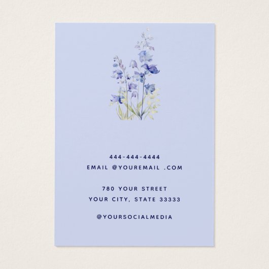 Moderne Boho waterverf bloemenoorbel display kaart (Achterkant)