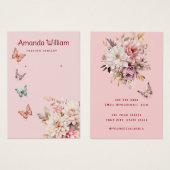 Moderne Boho waterverf bloemenoorbel display kaart (Voorkant /achterkant)