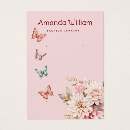 Moderne Boho waterverf bloemenoorbel display kaart (Voorkant)