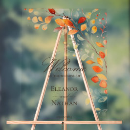 Moderne Boho Waterverf Herfst herfstbladeren welko Acryl Bord