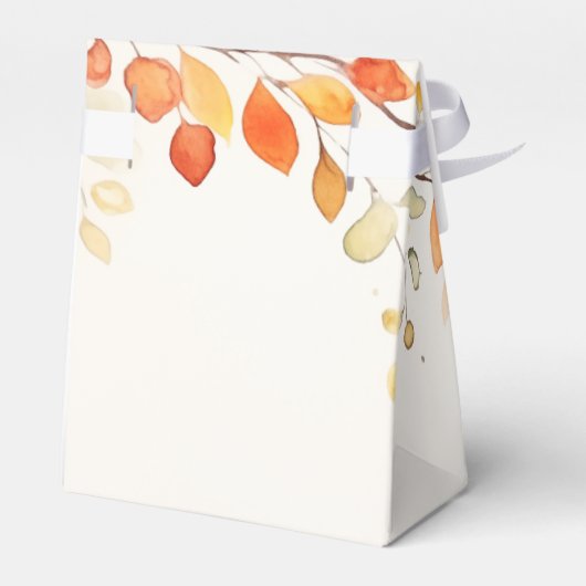 Moderne Boho Waterverf herfstbladeren bruiloft Bedankdoosjes (Achterkant)