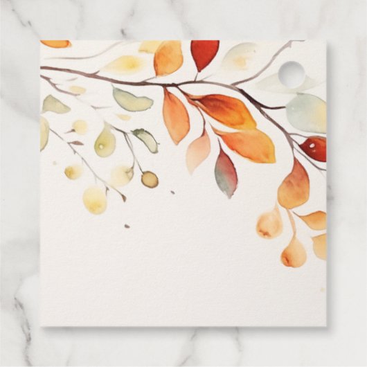 Moderne Boho Waterverf herfstbladeren bruiloft Bedankjes Labels (Achterkant)