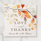 Moderne Boho Waterverf herfstbladeren bruiloft Bedankjes Labels (Voorkant)