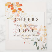 Moderne Boho Waterverf herfstbladeren bruiloft Wijn Etiket (Enkel label)