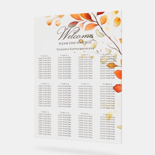 Moderne Boho Waterverf herfstbladeren zitgrafiek Acryl Bord (Hoek)