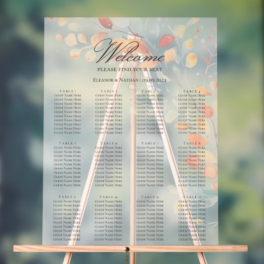 Moderne Boho Waterverf herfstbladeren zitgrafiek Acryl Bord (Neutraal)