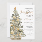 Moderne Boho Waterverf Kerstfeest Uitnodiging (Voorkant)