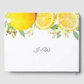 Moderne Boho Waterverf Lemon Zomer Bruiloft Gastenboek (Achterkant)