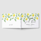 Moderne Boho Waterverf Lemon Zomer Bruiloft Gastenboek (Volledig)