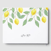 Moderne Boho Waterverf Lemon Zomer Bruiloft Gastenboek (Achterkant)