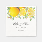 Moderne Boho Waterverf Lemon Zomer Bruiloft Servet (Voorkant)