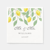 Moderne Boho Waterverf Lemon Zomer Bruiloft Servetten (Voorkant)