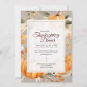 Moderne Boho Waterverf Oranje pompoen Thanksgiving Kaart (Voorkant)