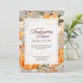 Moderne Boho Waterverf Oranje pompoen Thanksgiving Kaart (Staand voorkant)