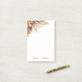 Moderne Boho Waterverf Pampas Gras  Post-It Notiti Post-it® Notes (Op bureau)