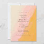 Moderne Boho Waterverf Roze Geel 50ste Verjaardag Kaart (Voorkant)