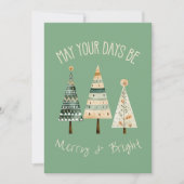 Moderne Boho Waterverf Schattigee Kerst Aarde Tone Feestdagenkaart (Voorkant)