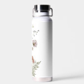 Moderne Boho Waterverf Wildbloemen met Naam Waterfles (Achterkant)