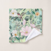 Moderne Boho Waterverf Wildflower Bad Handdoek (Wasdoekje)
