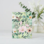 Moderne Boho Waterverf Wildflower Briefkaart (Staand voorkant)