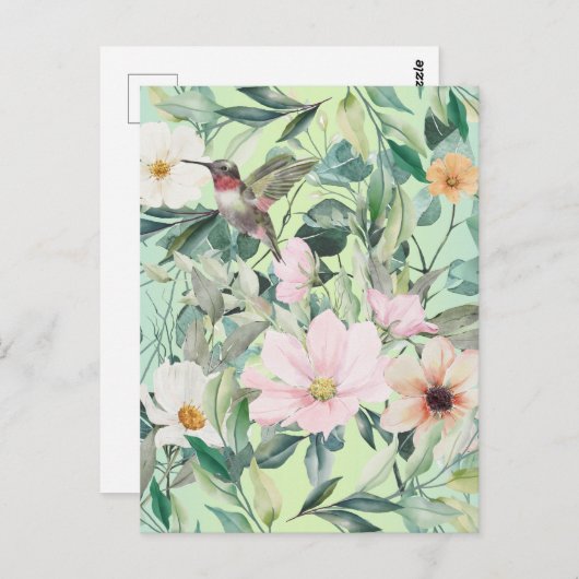 Moderne Boho Waterverf Wildflower Briefkaart (Voorkant / Achterkant)