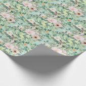 Moderne Boho Waterverf Wildflower Cadeaupapier (Hoek)